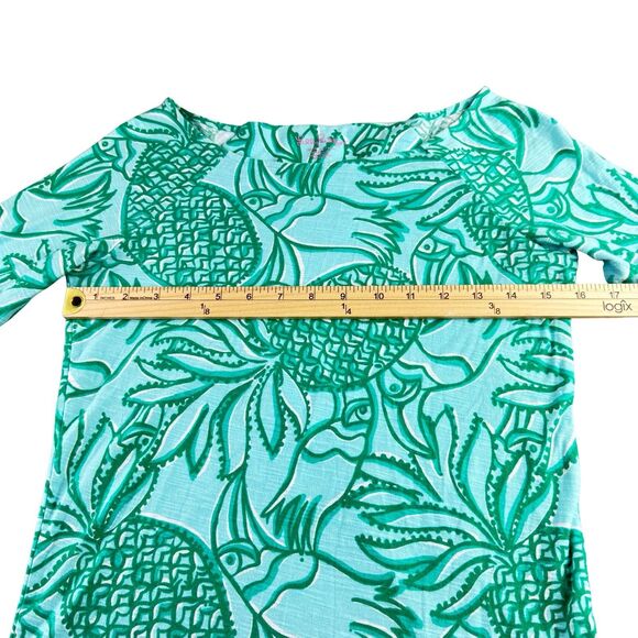 Lilly Pulitzer Top Shirt Tee M Green TOUCAN TANGO Boatneck 3/4 Sleeves - Picture 8 of 14